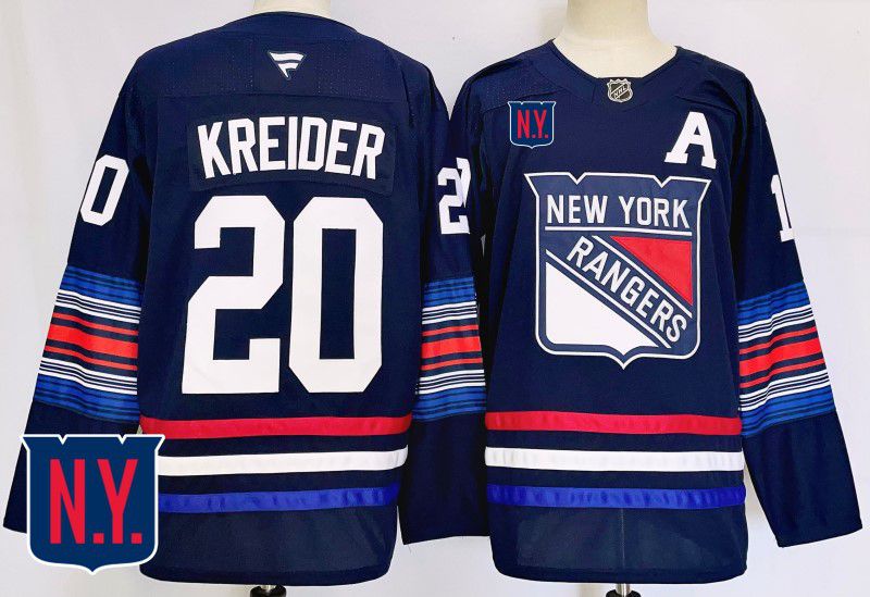 Men New York Rangers #20 Kreider Blue Fanatics 2025 NHL Jersey style 2